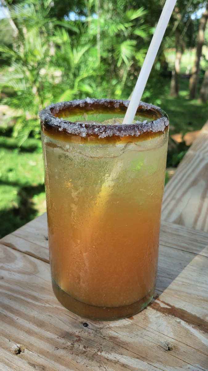 Michelada with salt rim